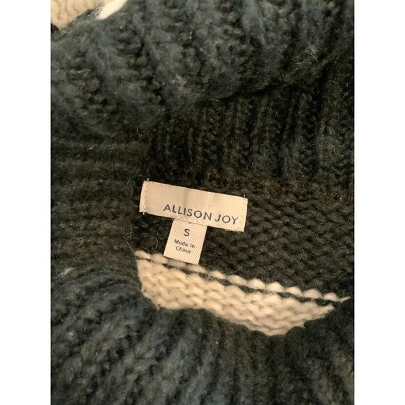 Allison Joy Black, White & Gold Striped Cowl Neck Sweater, Size Small - Picture 7 of 7